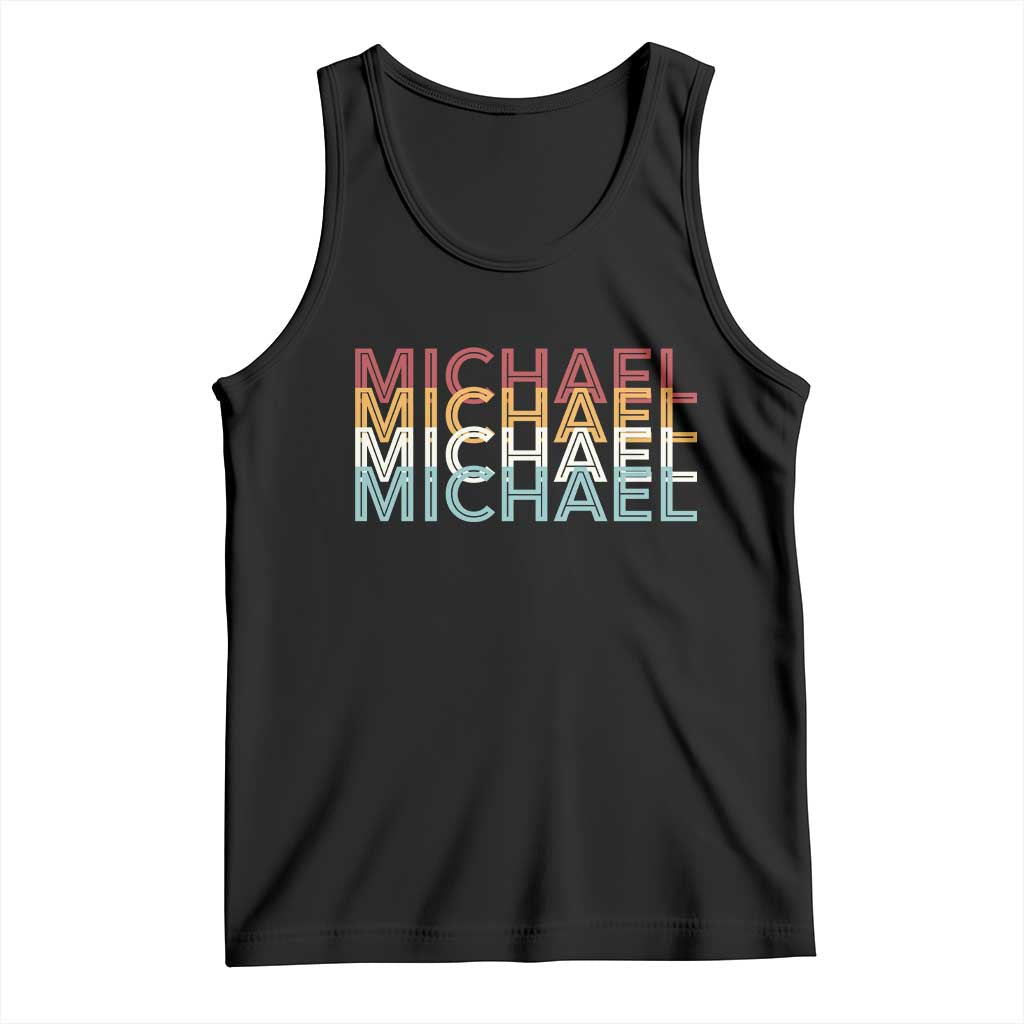 Michael Birthday Gift Tank Top Vintage Retro Michael Name Typography