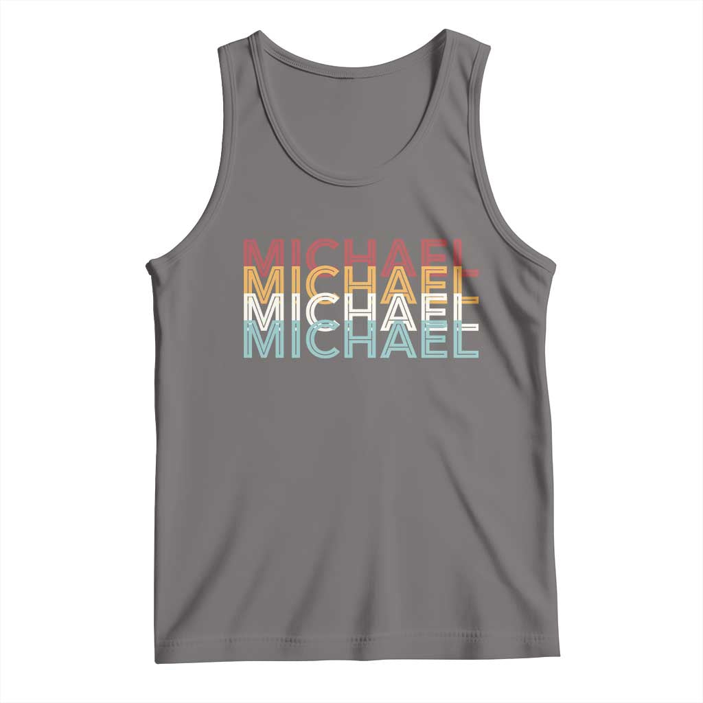 Michael Birthday Gift Tank Top Vintage Retro Michael Name Typography