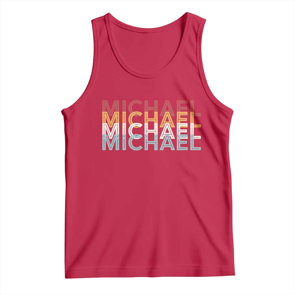 Michael Birthday Gift Tank Top Vintage Retro Michael Name Typography