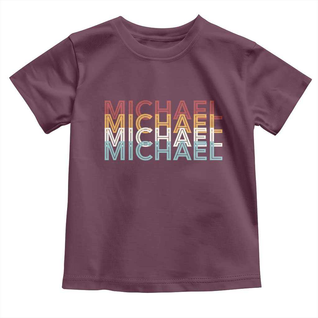 Michael Birthday Gift Toddler T Shirt Vintage Retro Michael Name Typography