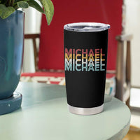 Michael Birthday Gift Tumbler Cup Vintage Retro Michael Name Typography