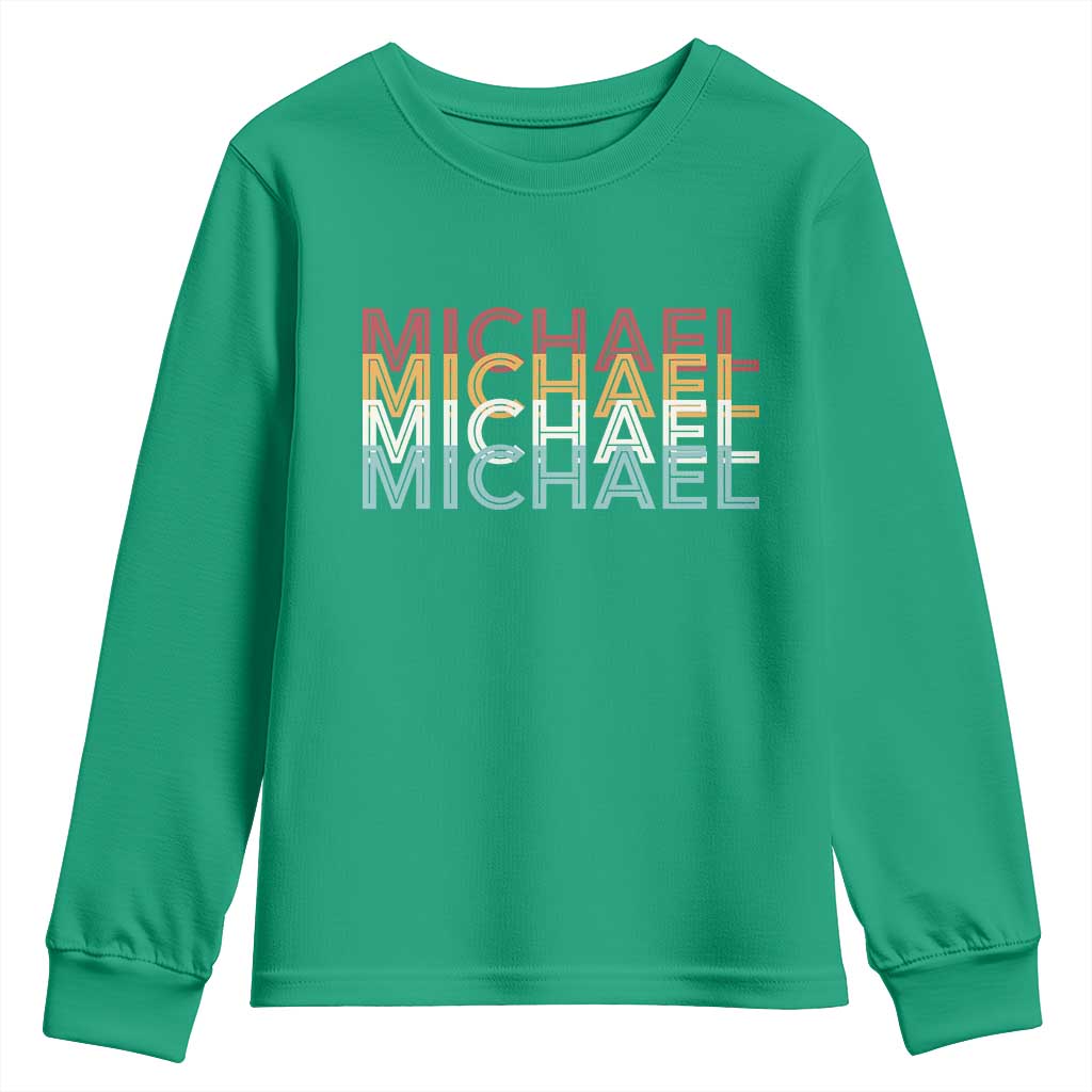 Michael Birthday Gift Youth Sweatshirt Vintage Retro Michael Name Typography
