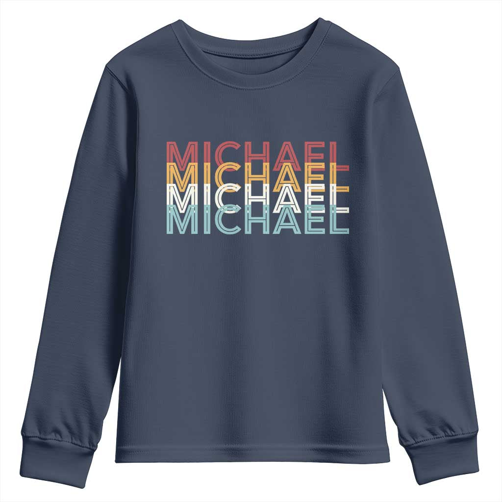 Michael Birthday Gift Youth Sweatshirt Vintage Retro Michael Name Typography