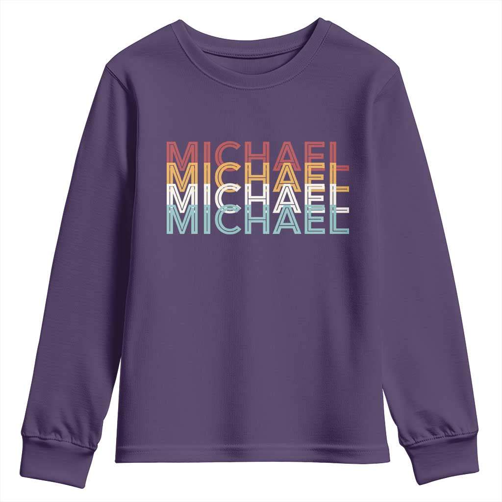 Michael Birthday Gift Youth Sweatshirt Vintage Retro Michael Name Typography