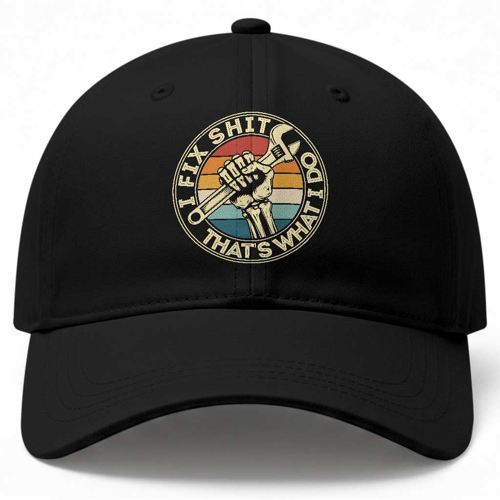 Vintage Skeleton Wrench Graphic Baseball Cap I Fix Shit Thats What I Do