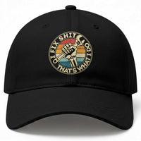 Vintage Skeleton Wrench Graphic Baseball Cap I Fix Shit Thats What I Do