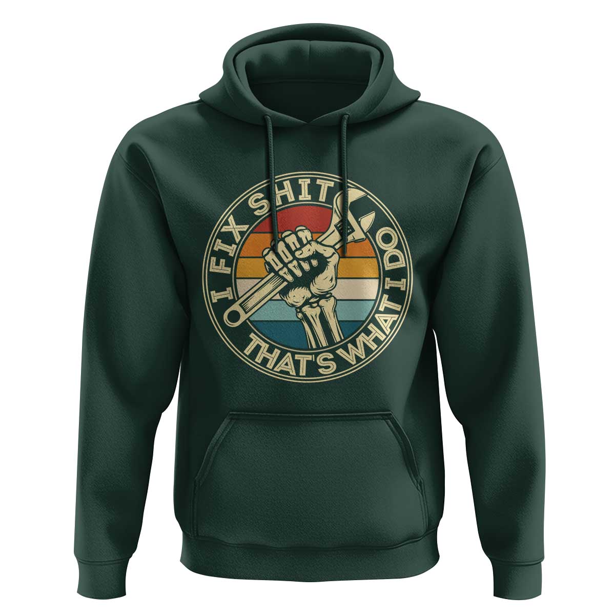 Vintage Skeleton Wrench Graphic Hoodie I Fix Shit Thats What I Do