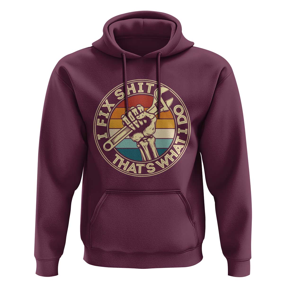 Vintage Skeleton Wrench Graphic Hoodie I Fix Shit Thats What I Do