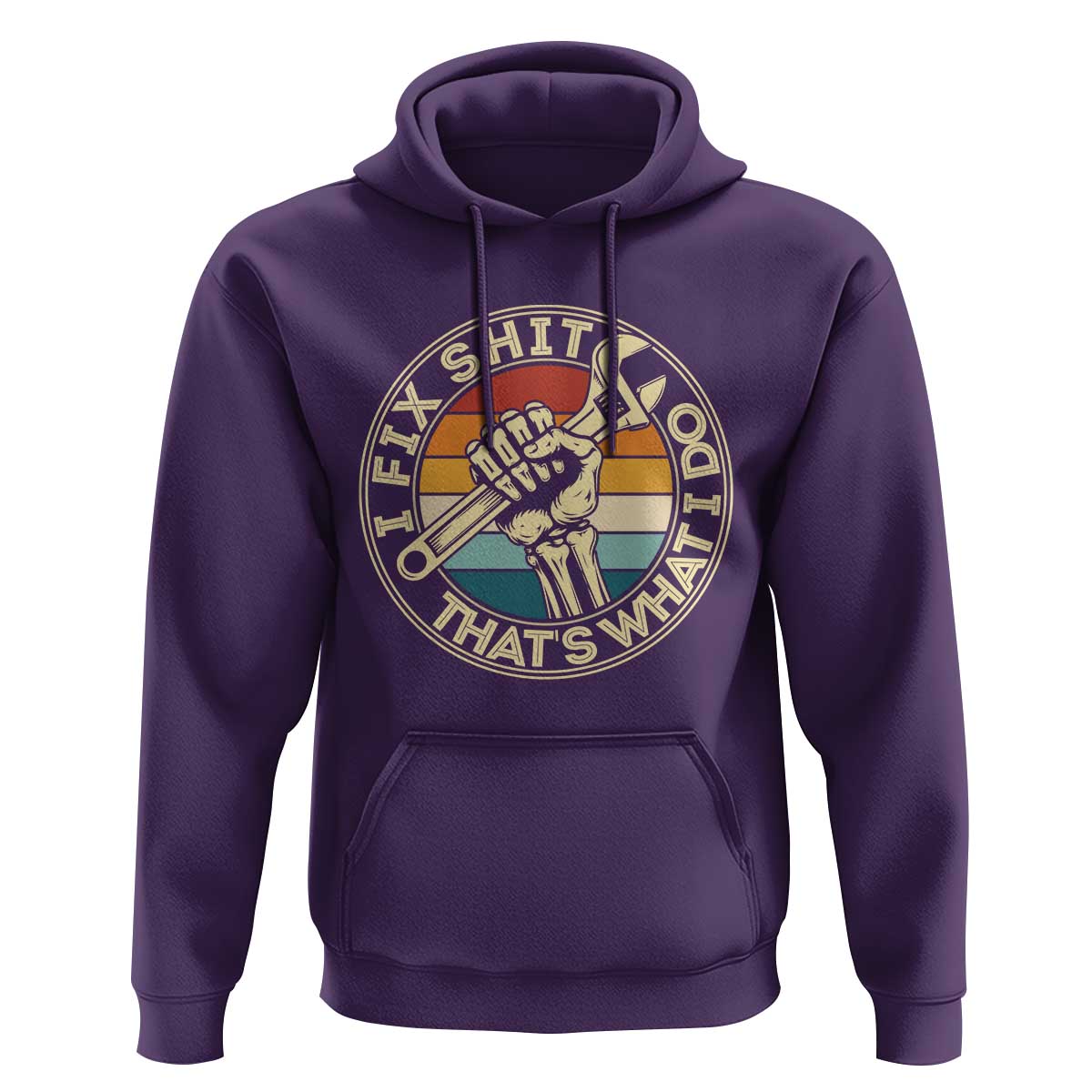 Vintage Skeleton Wrench Graphic Hoodie I Fix Shit Thats What I Do