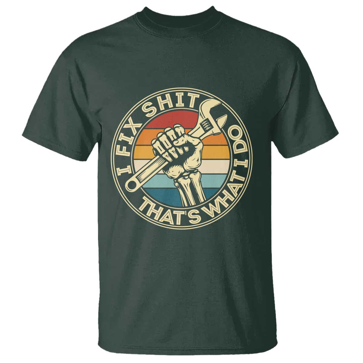 Vintage Skeleton Wrench Graphic T Shirt I Fix Shit Thats What I Do