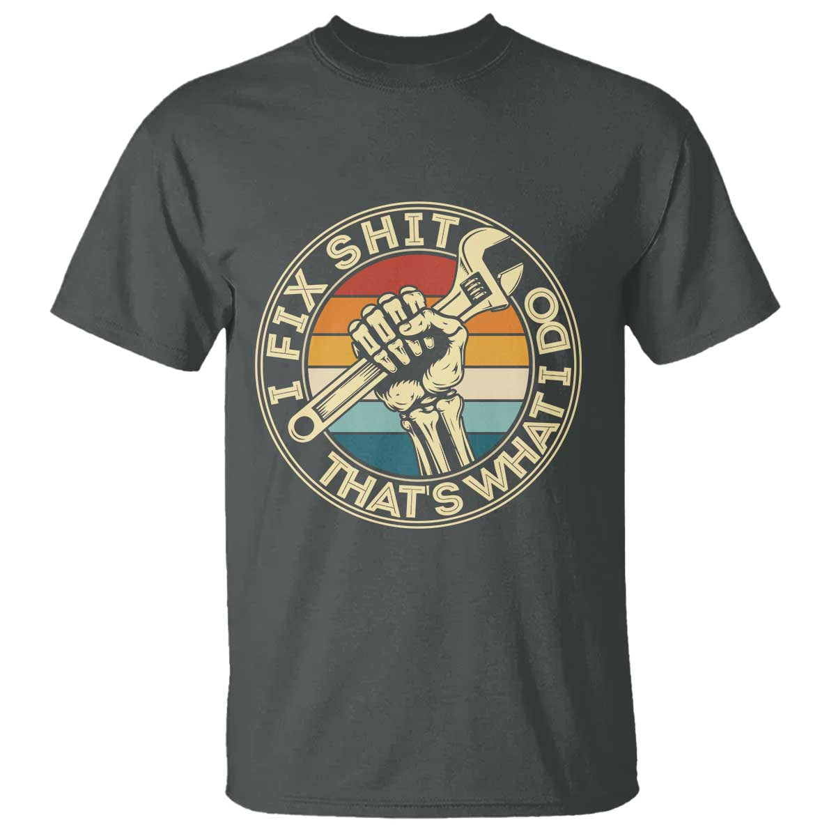 Vintage Skeleton Wrench Graphic T Shirt I Fix Shit Thats What I Do