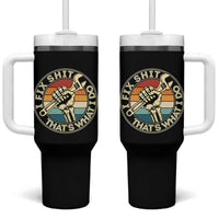 Vintage Skeleton Wrench Graphic Tumbler With Handle I Fix Shit Thats What I Do