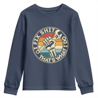 Vintage Skeleton Wrench Graphic Youth Sweatshirt I Fix Shit Thats What I Do