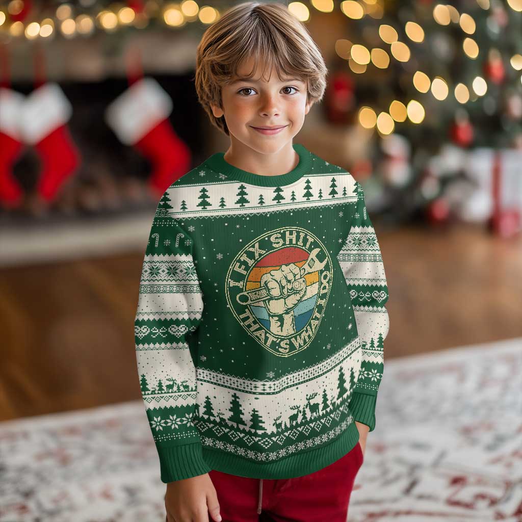 Auto Mechanic Dad Gift Ugly Christmas Sweater Vintage I Fix Shit Thats What I Do