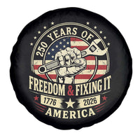USA 250th Anniversary Patriotic Mechanic Spare Tire Cover Freedom And Fixing It