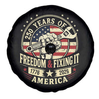 USA 250th Anniversary Patriotic Mechanic Spare Tire Cover Freedom And Fixing It