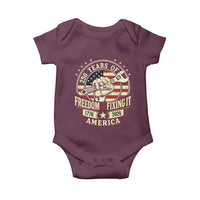 USA 250th Anniversary Patriotic Mechanic Baby Onesie Freedom And Fixing It