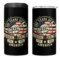 USA 250th Anniversary Patriotic Mechanic 4 in 1 Can Cooler Tumbler Freedom And Fixing It