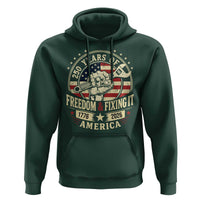 USA 250th Anniversary Patriotic Mechanic Hoodie Freedom And Fixing It