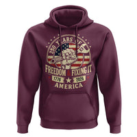 USA 250th Anniversary Patriotic Mechanic Hoodie Freedom And Fixing It