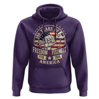 USA 250th Anniversary Patriotic Mechanic Hoodie Freedom And Fixing It