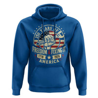 USA 250th Anniversary Patriotic Mechanic Hoodie Freedom And Fixing It