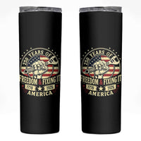 USA 250th Anniversary Patriotic Mechanic Skinny Tumbler Freedom And Fixing It