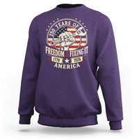 USA 250th Anniversary Patriotic Mechanic Sweatshirt Freedom And Fixing It