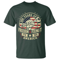 USA 250th Anniversary Patriotic Mechanic T Shirt Freedom And Fixing It