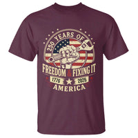 USA 250th Anniversary Patriotic Mechanic T Shirt Freedom And Fixing It