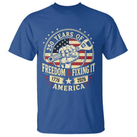 USA 250th Anniversary Patriotic Mechanic T Shirt Freedom And Fixing It