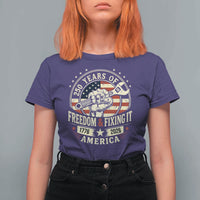 USA 250th Anniversary Patriotic Mechanic T Shirt For Women Freedom And Fixing It