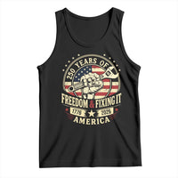 USA 250th Anniversary Patriotic Mechanic Tank Top Freedom And Fixing It
