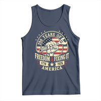 USA 250th Anniversary Patriotic Mechanic Tank Top Freedom And Fixing It