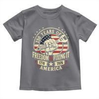 USA 250th Anniversary Patriotic Mechanic Toddler T Shirt Freedom And Fixing It
