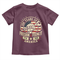 USA 250th Anniversary Patriotic Mechanic Toddler T Shirt Freedom And Fixing It