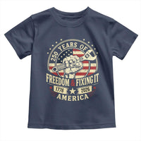 USA 250th Anniversary Patriotic Mechanic Toddler T Shirt Freedom And Fixing It