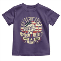 USA 250th Anniversary Patriotic Mechanic Toddler T Shirt Freedom And Fixing It