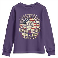 USA 250th Anniversary Patriotic Mechanic Youth Sweatshirt Freedom And Fixing It