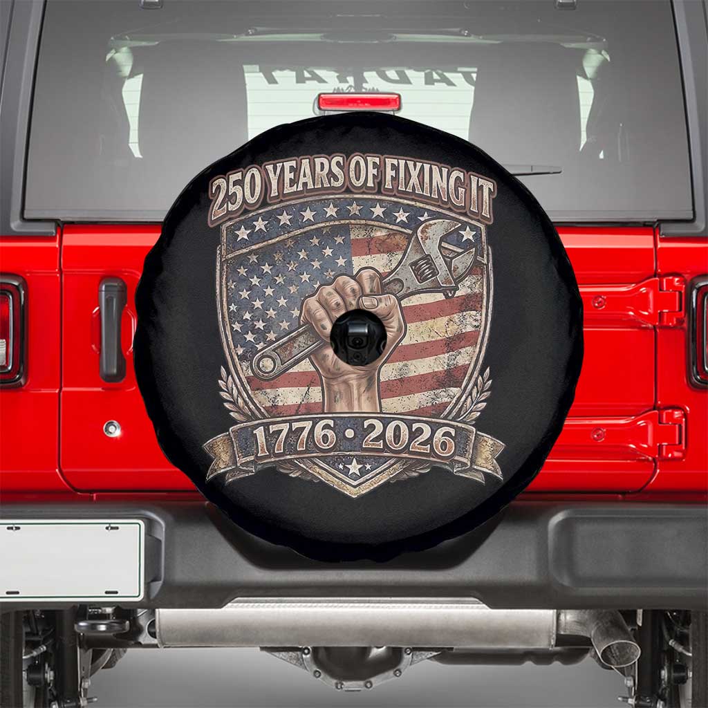 250 Years Of Fixing It Spare Tire Cover America 250th Anniversary Mechanic