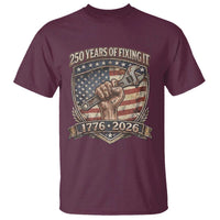 250 Years Of Fixing It T Shirt America 250th Anniversary Mechanic
