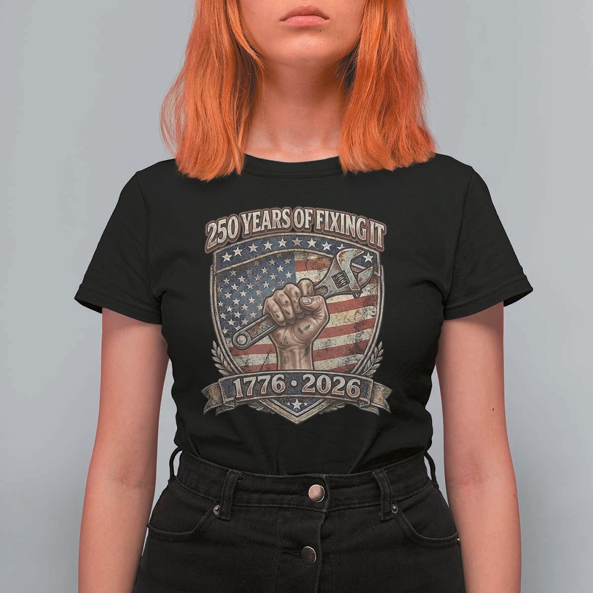 250 Years Of Fixing It T Shirt For Women America 250th Anniversary Mechanic