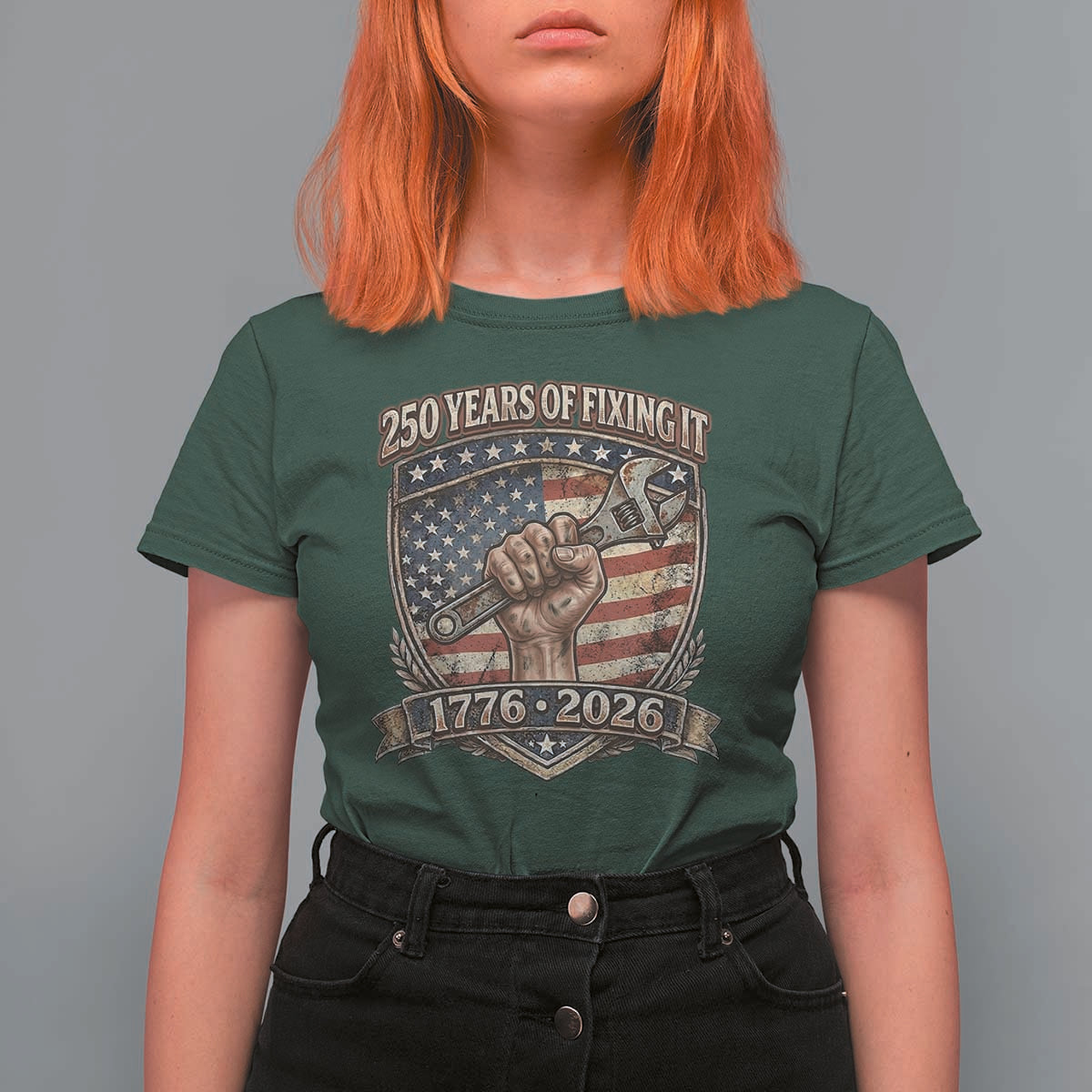 250 Years Of Fixing It T Shirt For Women America 250th Anniversary Mechanic