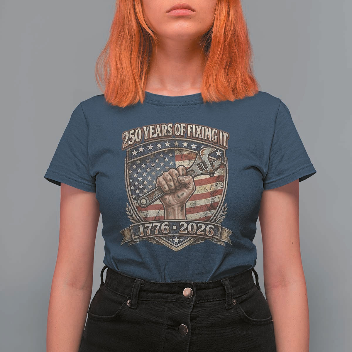 250 Years Of Fixing It T Shirt For Women America 250th Anniversary Mechanic