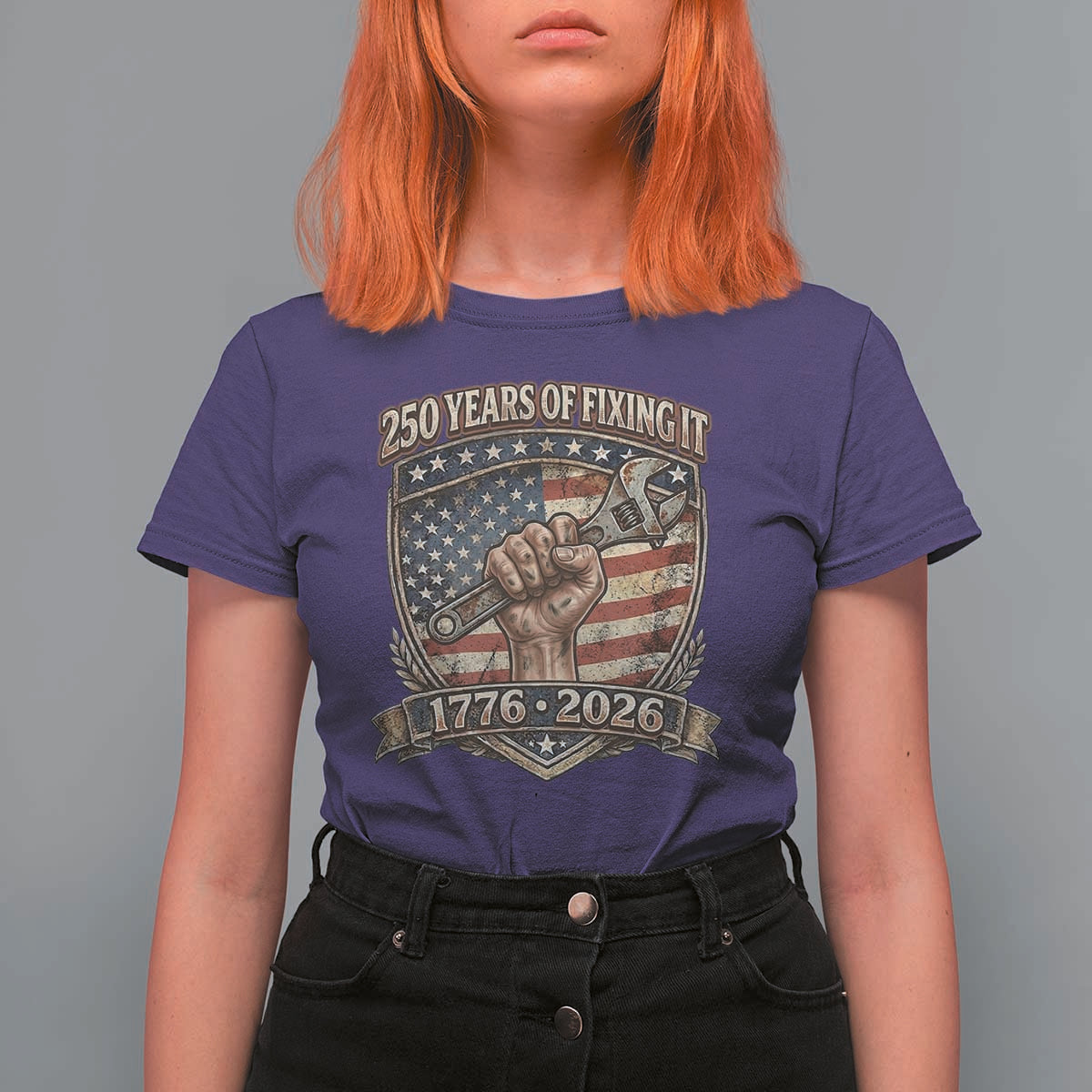 250 Years Of Fixing It T Shirt For Women America 250th Anniversary Mechanic
