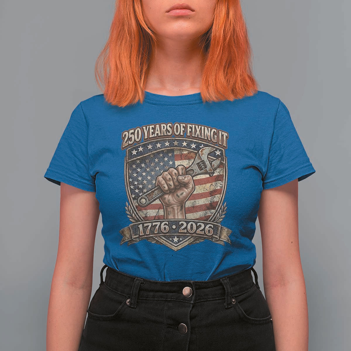 250 Years Of Fixing It T Shirt For Women America 250th Anniversary Mechanic