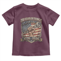250 Years Of Fixing It Toddler T Shirt America 250th Anniversary Mechanic