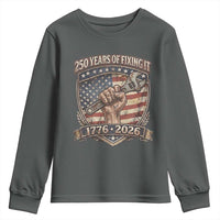 250 Years Of Fixing It Youth Sweatshirt America 250th Anniversary Mechanic