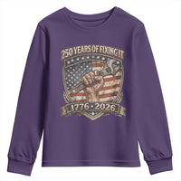 250 Years Of Fixing It Youth Sweatshirt America 250th Anniversary Mechanic