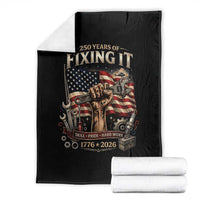250 Years Of Fixing It Mechanic Pride Throw Blanket America 250 Anniversary Gift